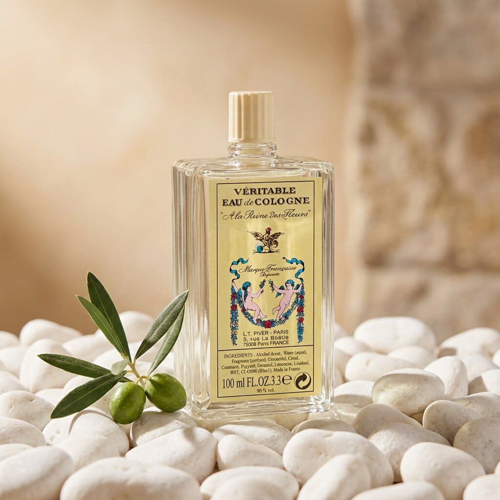 Galets blancs et branche d'olivier